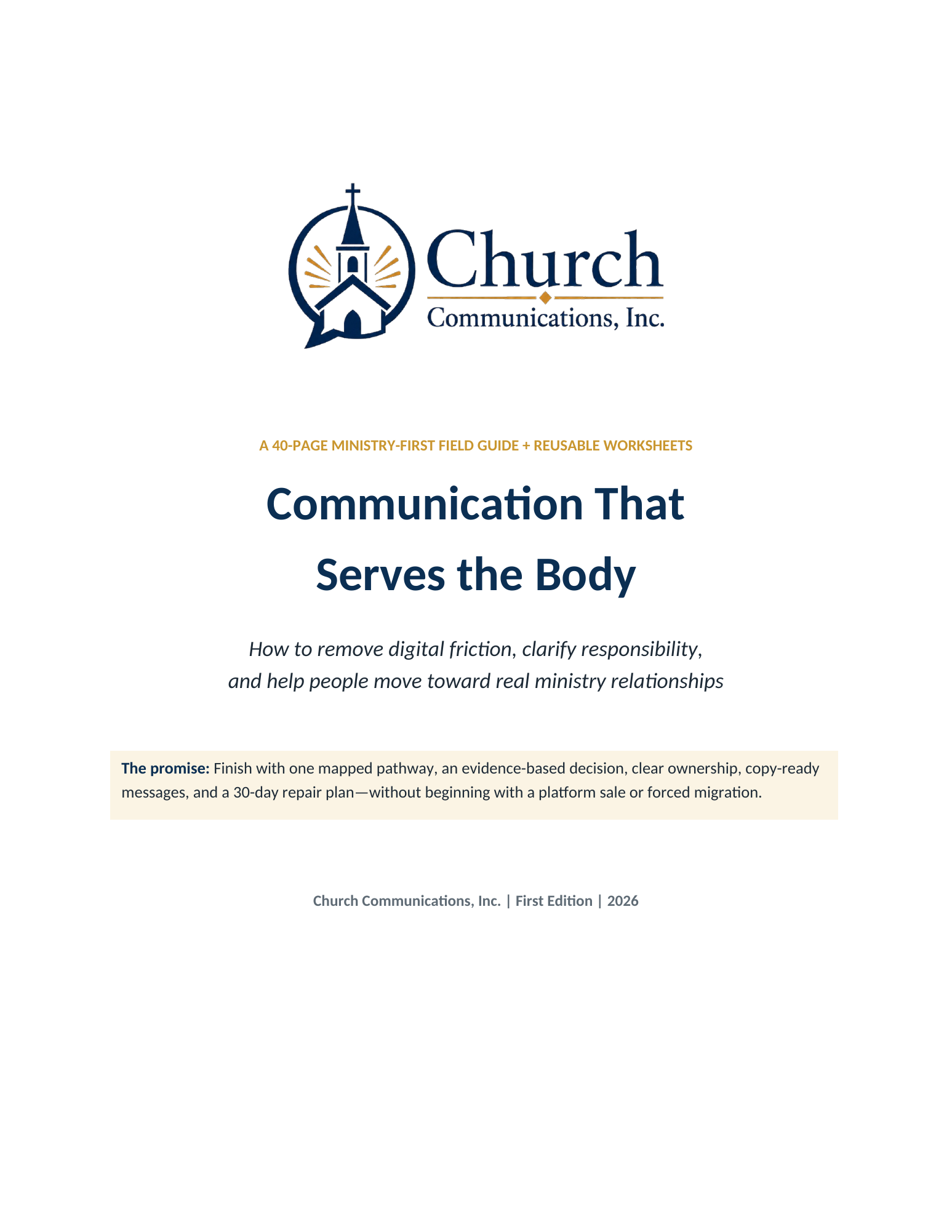 Cover of Communication That Serves the Body, a Church Communications, Inc. field guide